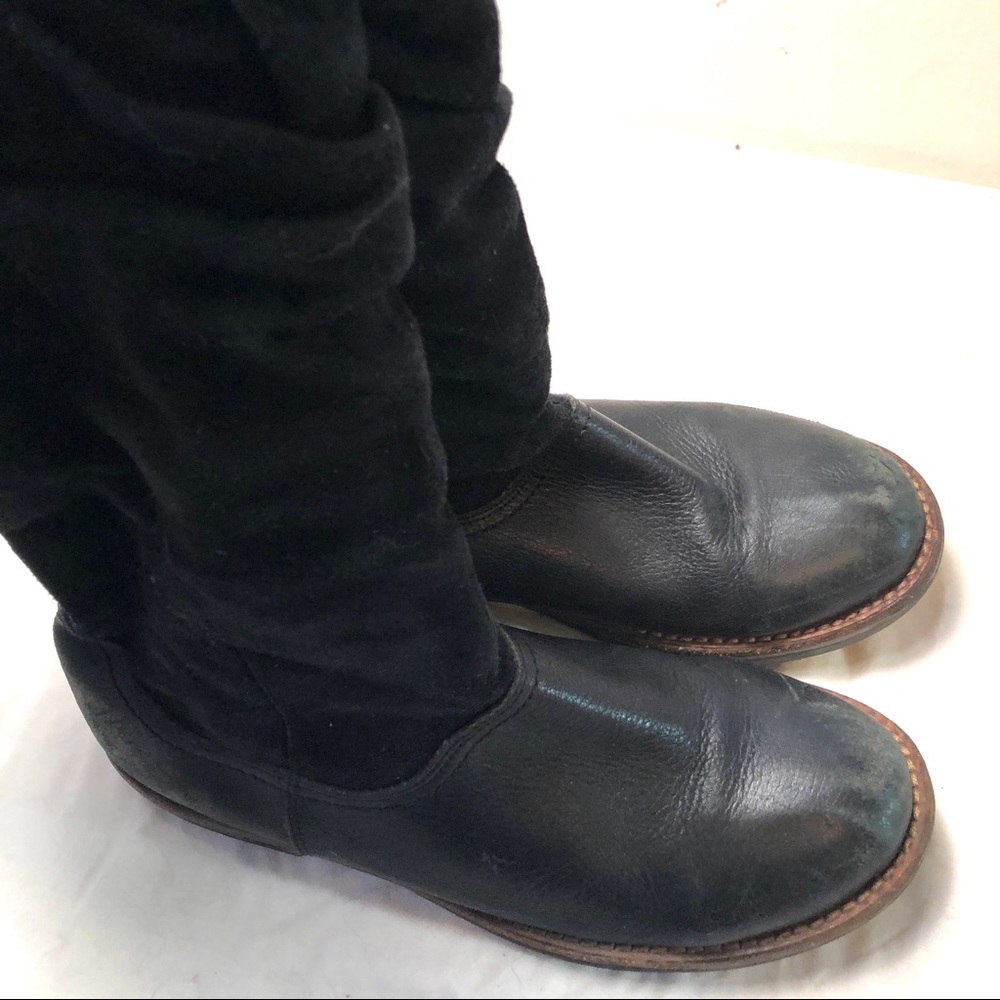 Gabriella Rocha Black leather suede Moto boots 8.5